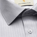 Imperial Herringbone 2 Ply Giza Shirt In Silver Grey