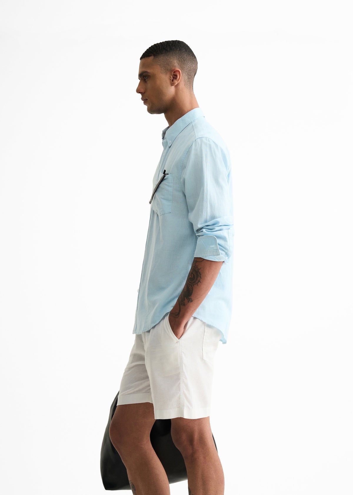 Sky Blue Cotton Linen Shirt