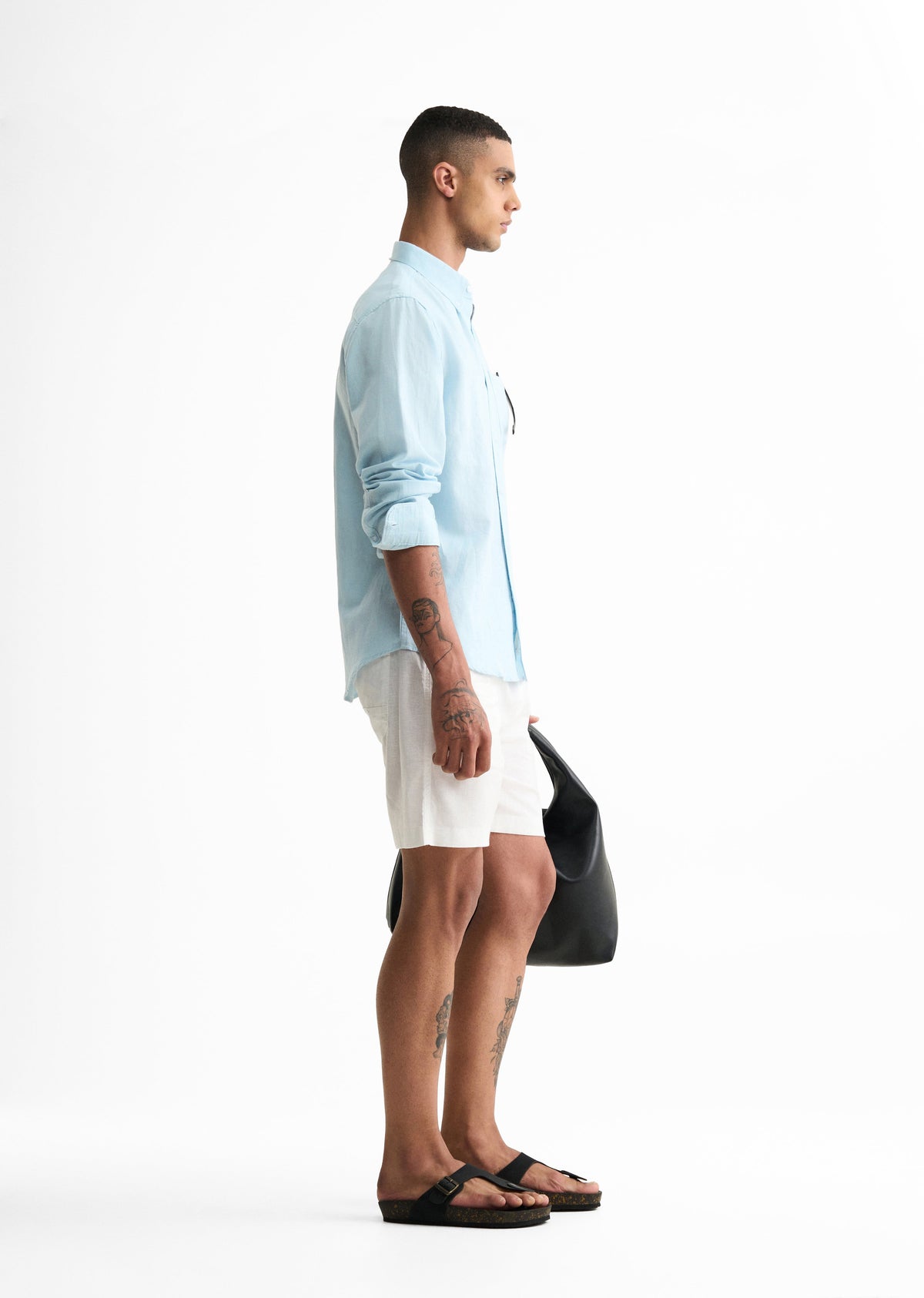 Sky Blue Cotton Linen Shirt