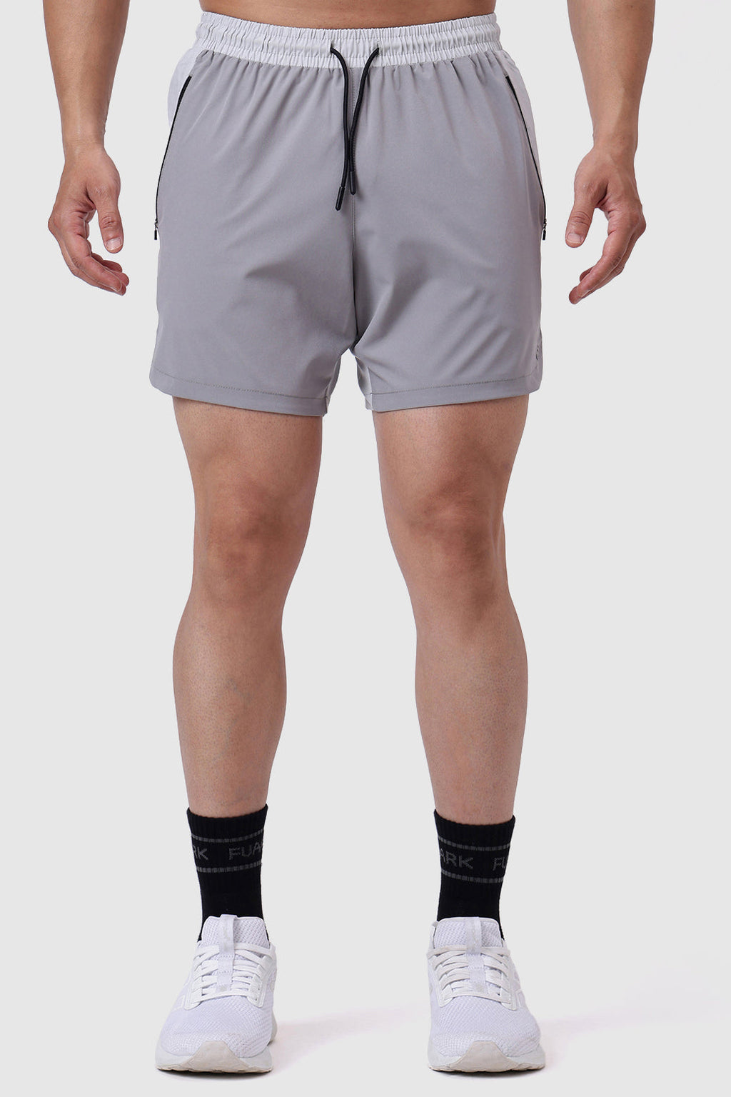 Snap Colourblock Shorts Light Grey