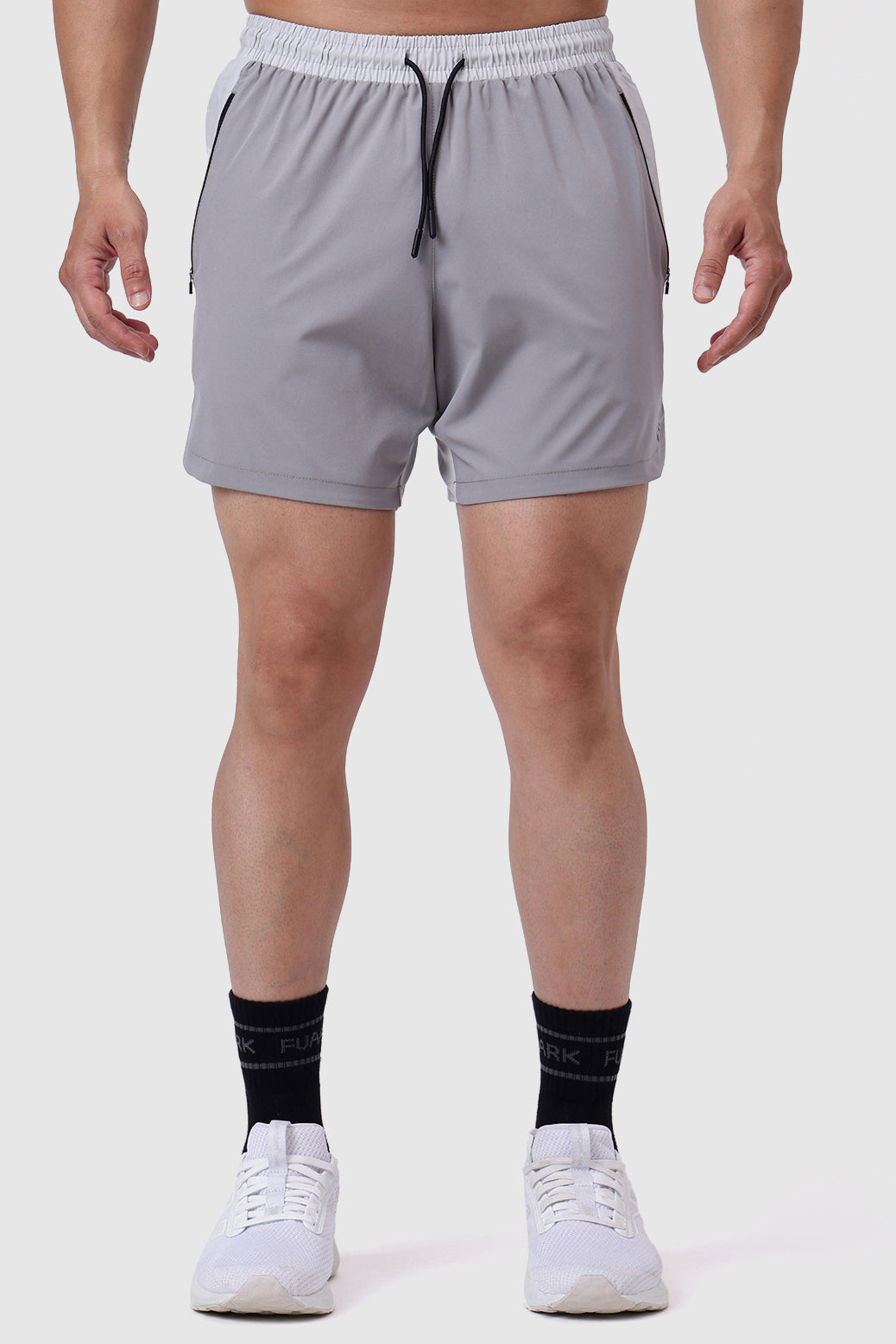 Snap Colourblock Shorts Light Grey
