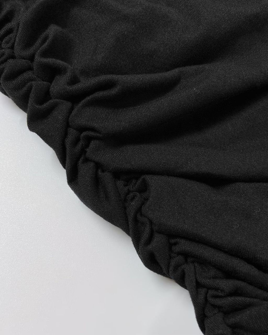 XS Strapless Ruched Bandeau Top With Scarf In Black CT98