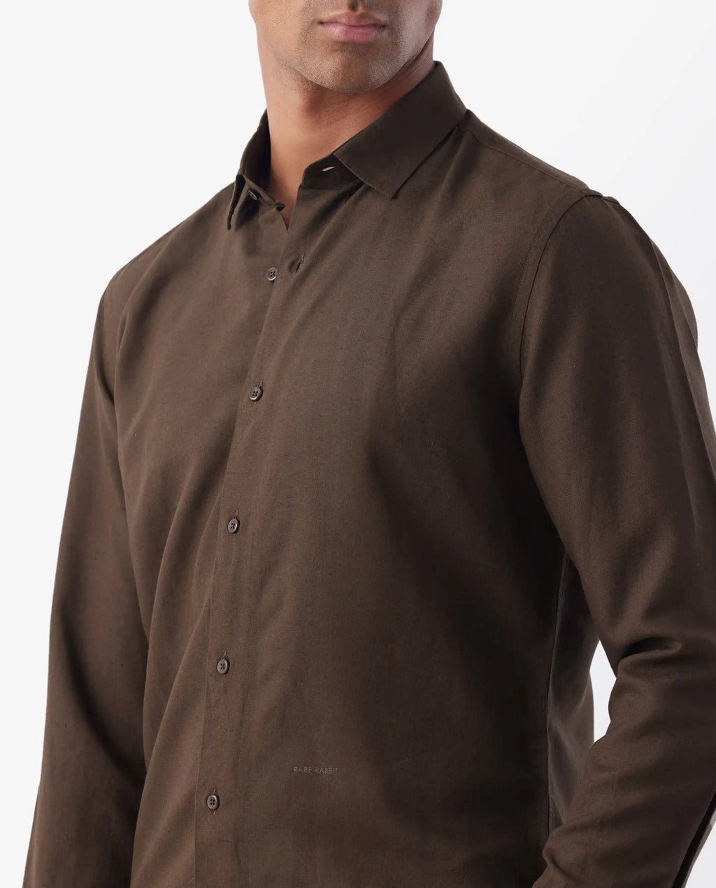 REGULAR FIT PLAIN SHIRT THRONA - BROWN morris.lane