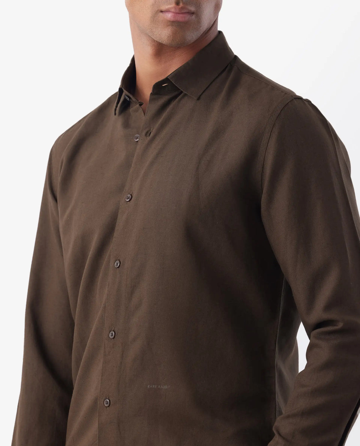 REGULAR FIT PLAIN SHIRT THRONA - BROWN morris.lane