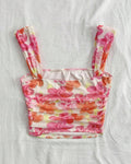 XS Tropical Bloom Ruched Strap Top CT98