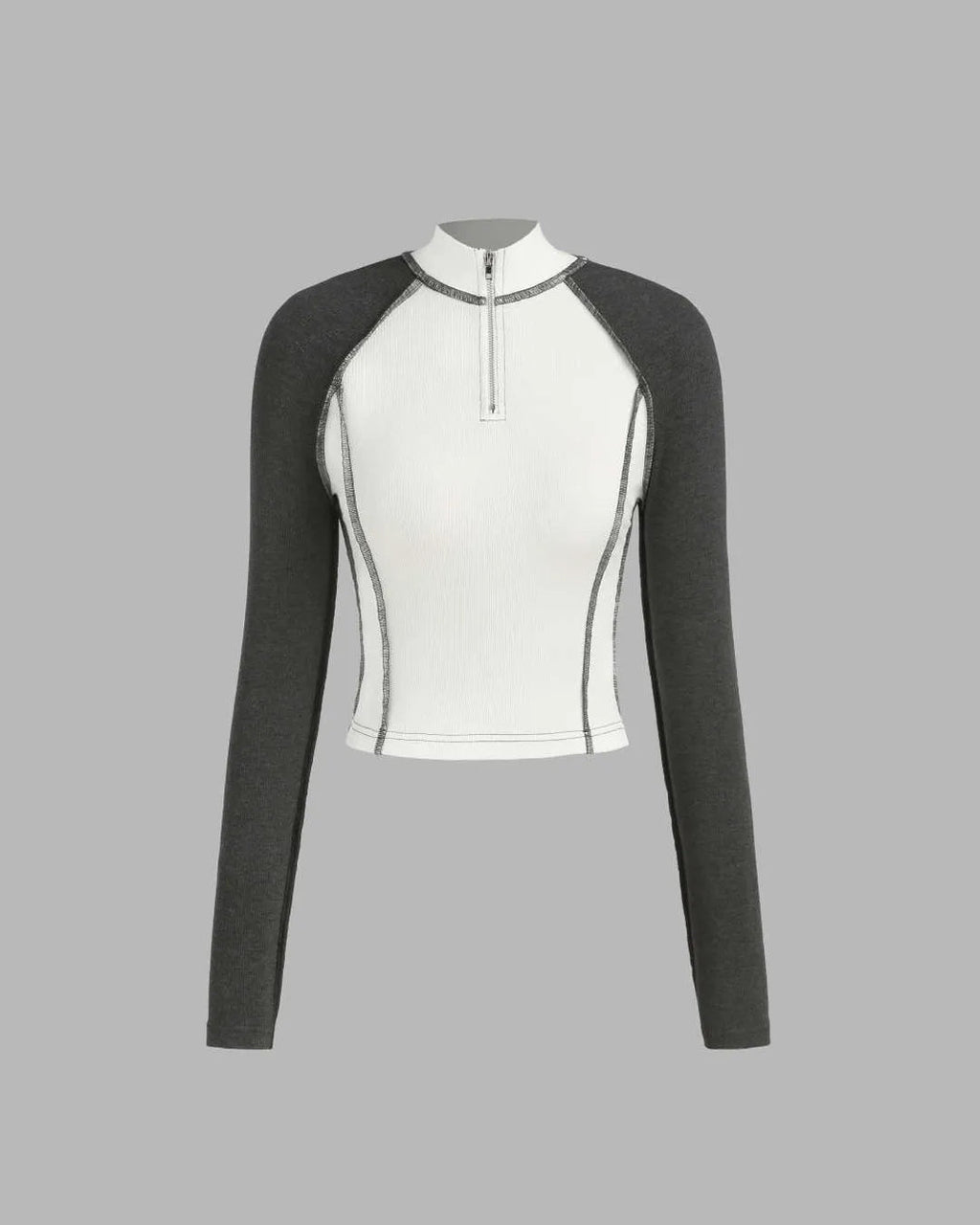 XS Two Tone Raglan Sleeve Top In Grey CT98