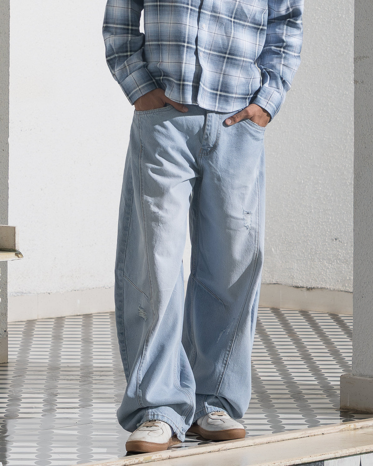 Barrel Fit Denim (Ice Blue) Morrislane