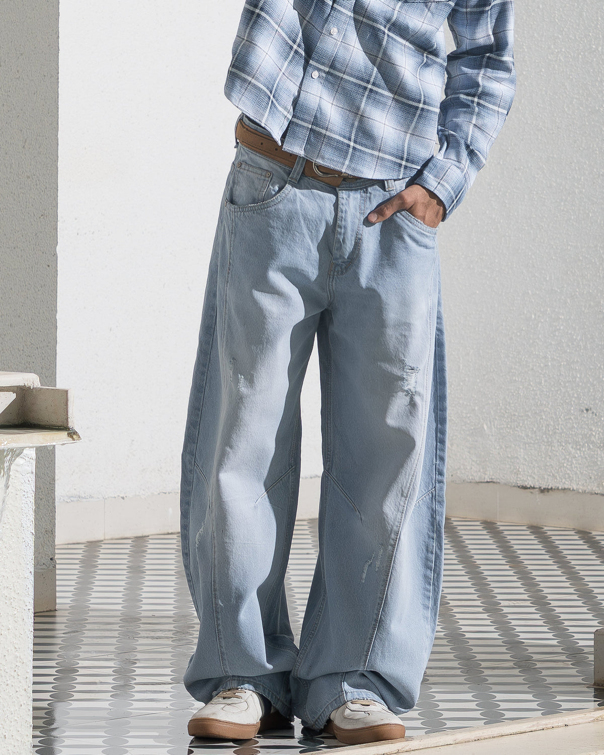 Barrel Fit Denim (Ice Blue) Morrislane