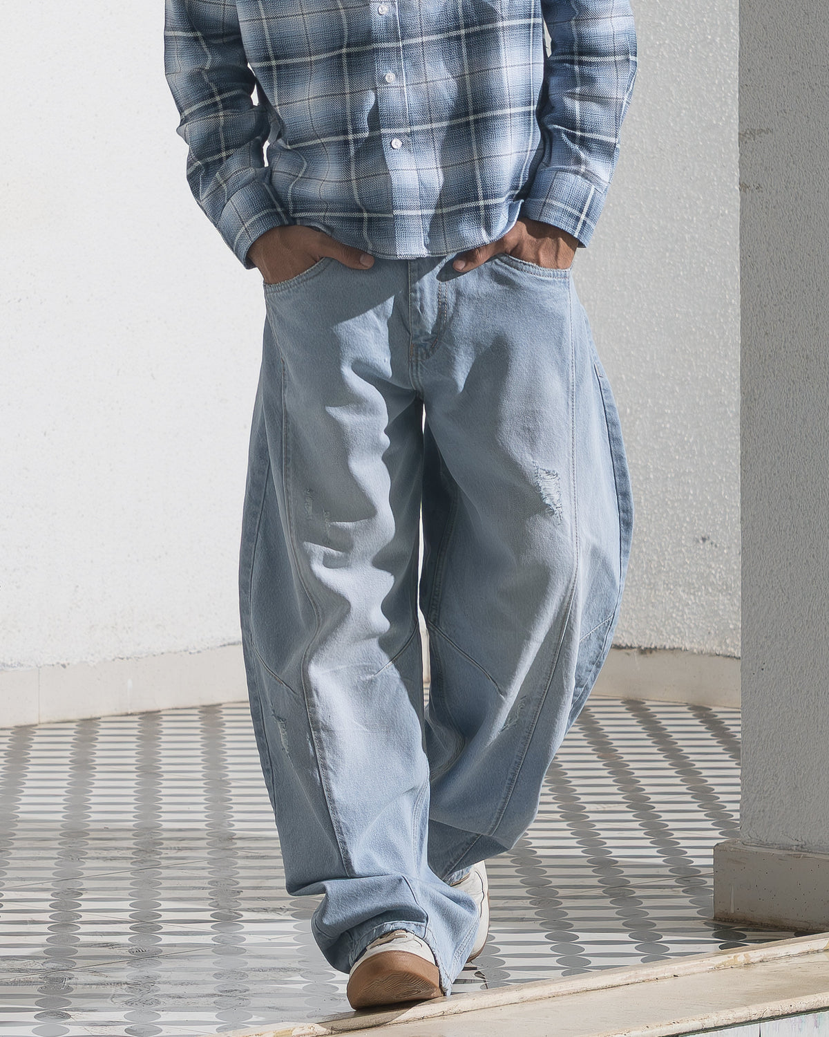 Barrel Fit Denim (Ice Blue) Morrislane