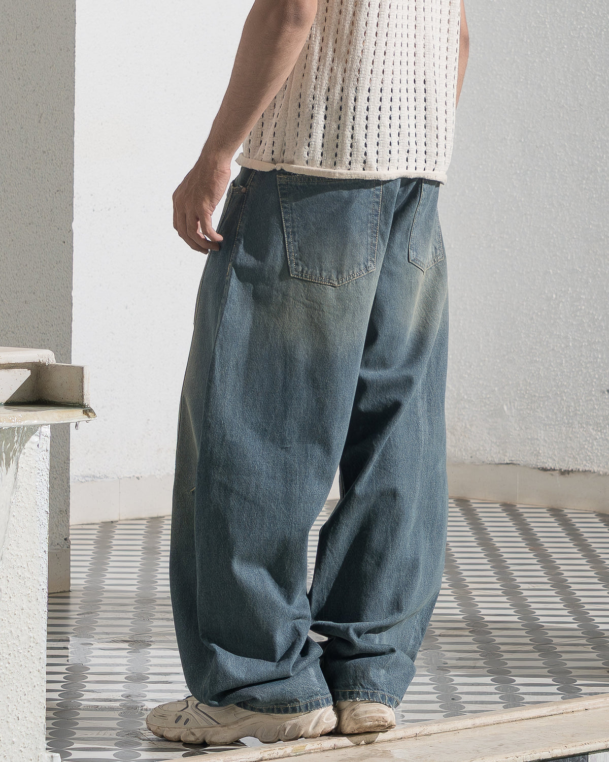Barrel Fit Denim (Moss Blue) Morrislane