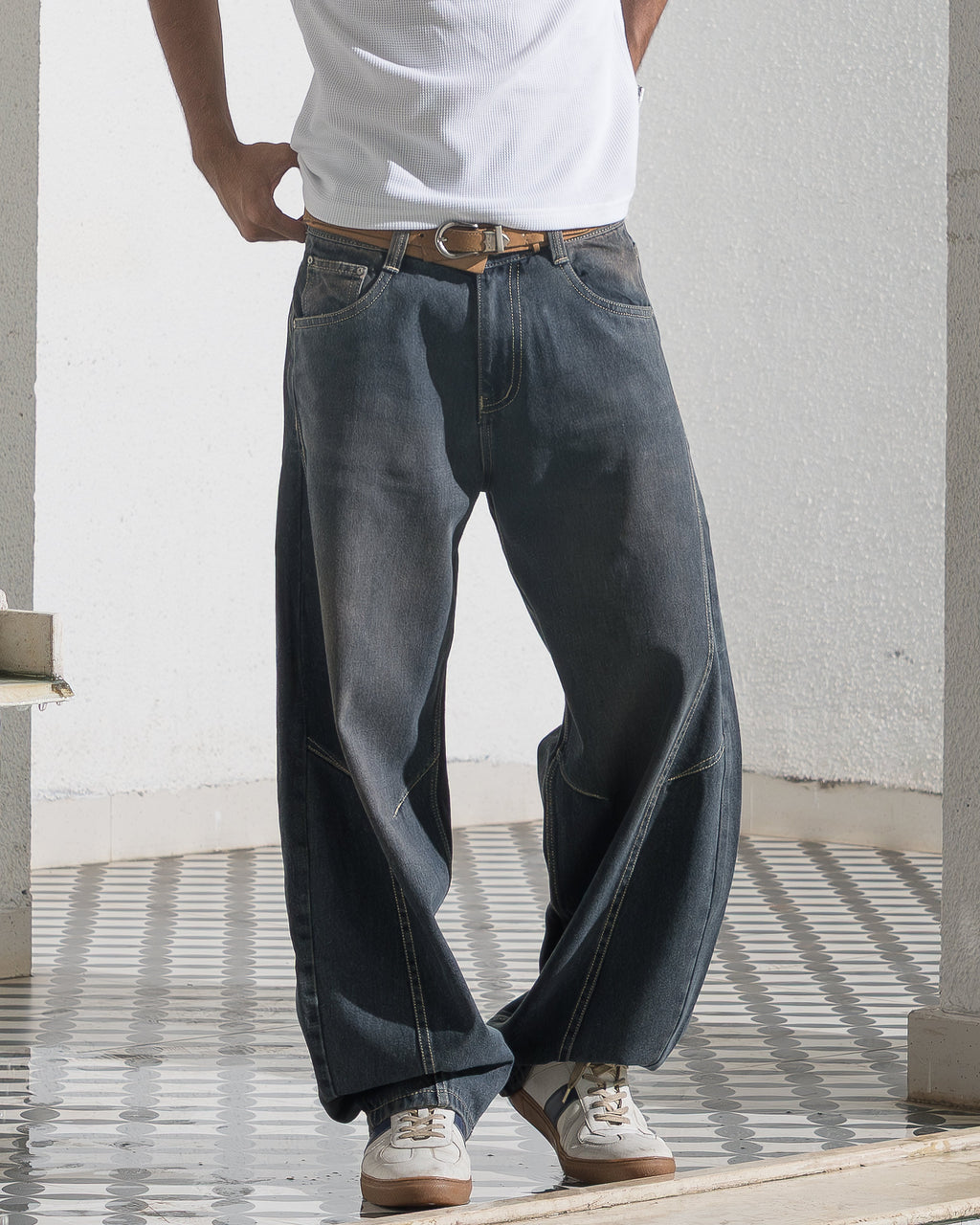 Barrel Fit Denim (Shadow Blue) Morrislane