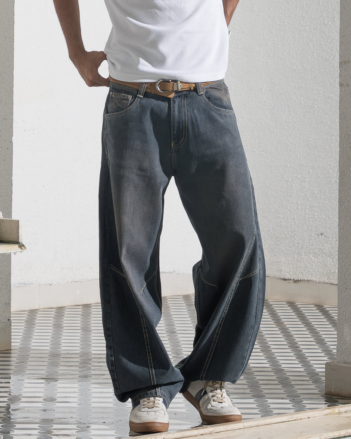 Barrel Fit Denim (Shadow Blue) Morrislane