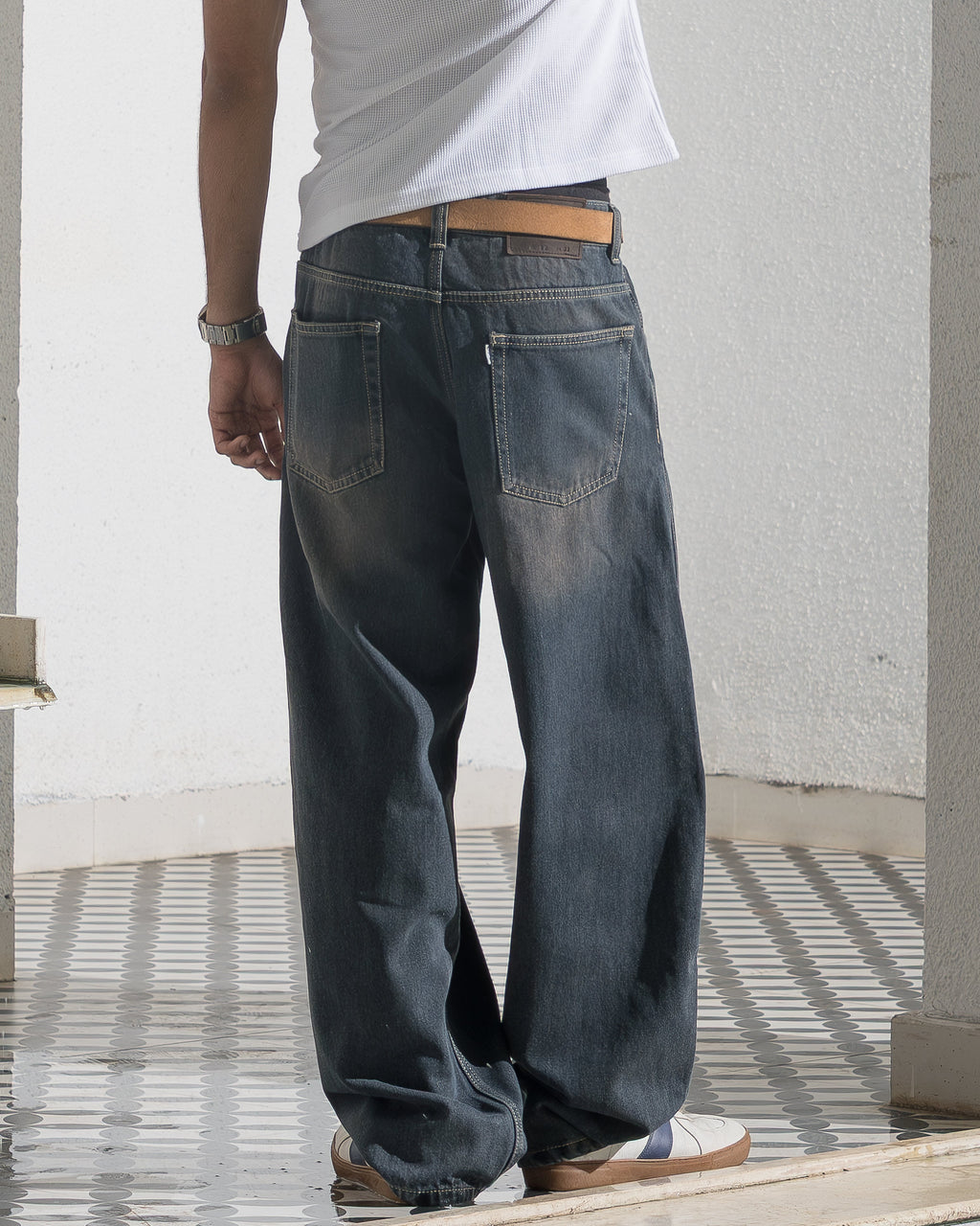 Barrel Fit Denim (Shadow Blue) Morrislane