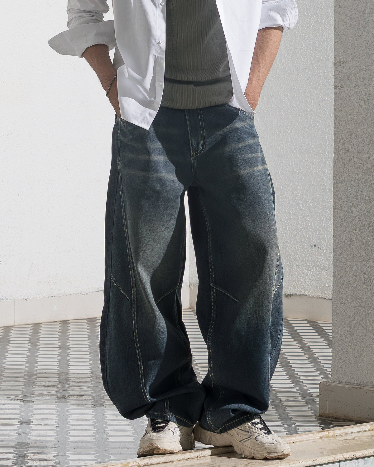 Barrel Fit Denim (Blue Cast) Morrislane