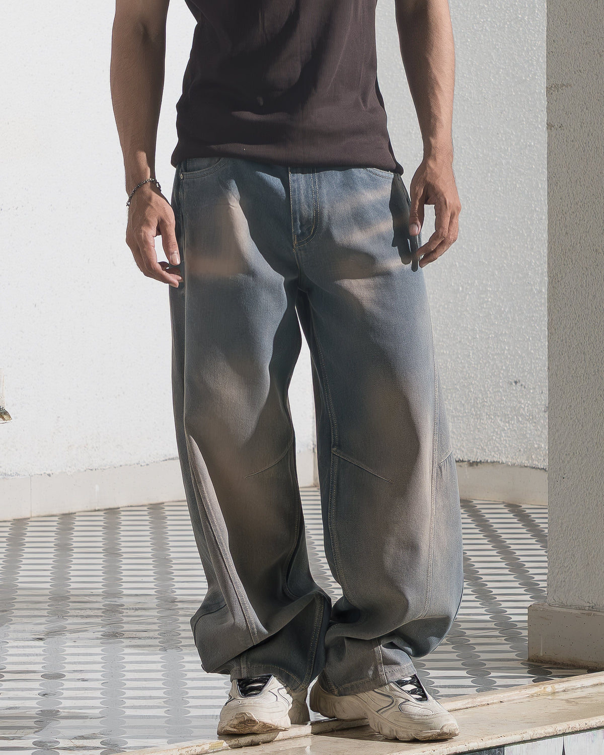 Barrel Fit Denim (Ash Blue) Morrislane