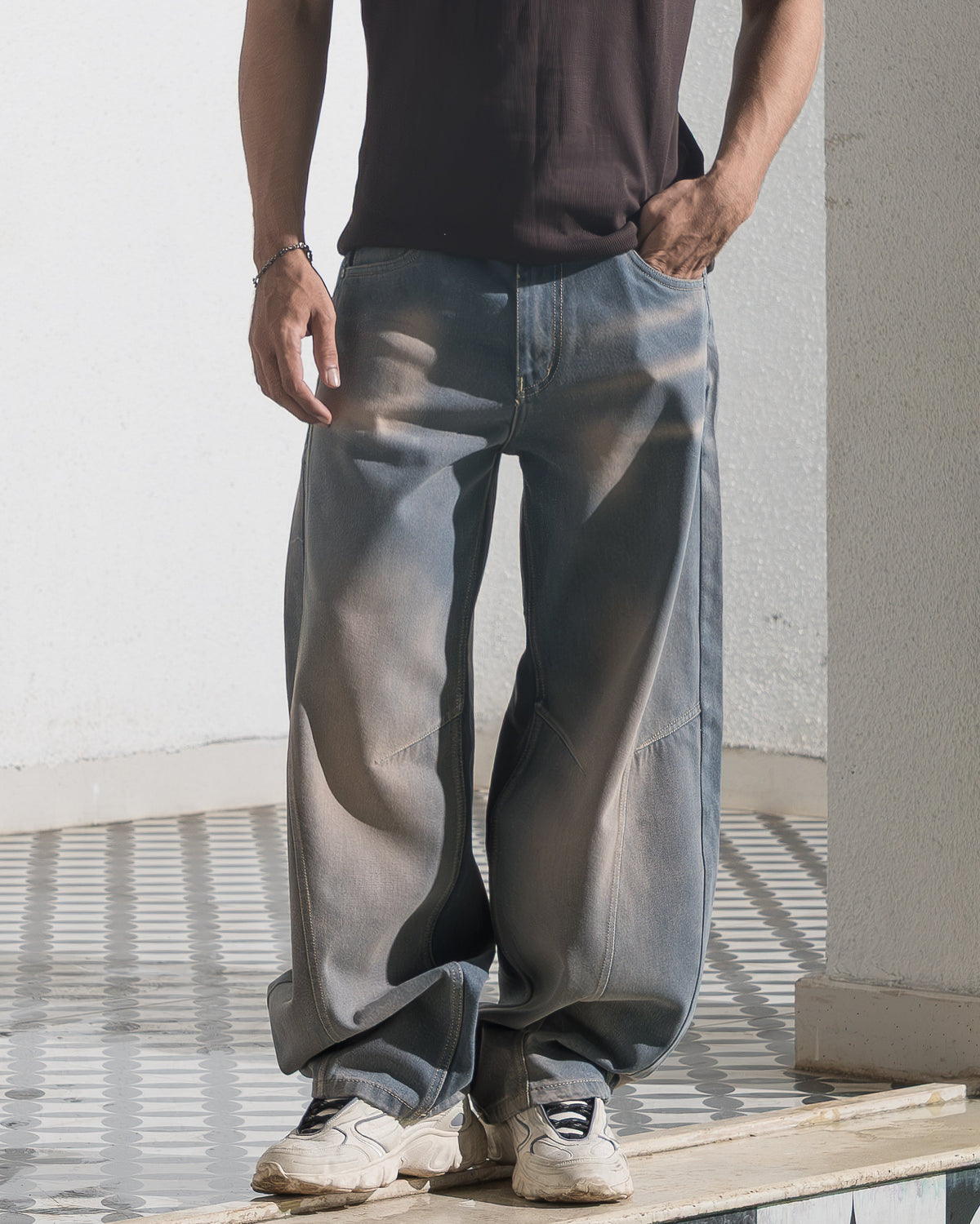Barrel Fit Denim (Ash Blue) Morrislane
