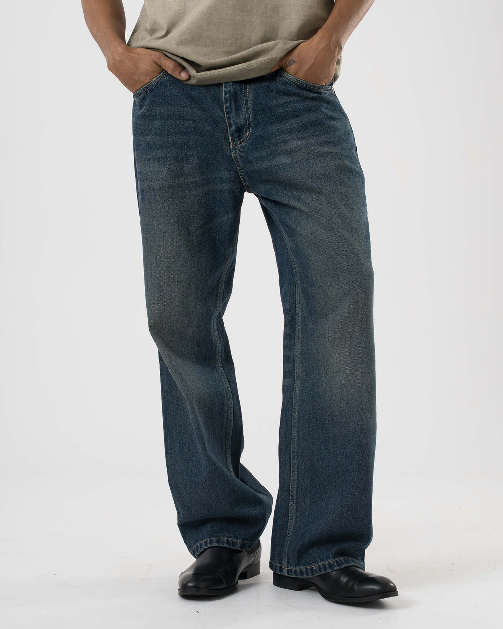 Vintage Bootcut Denim (Deep Blue)