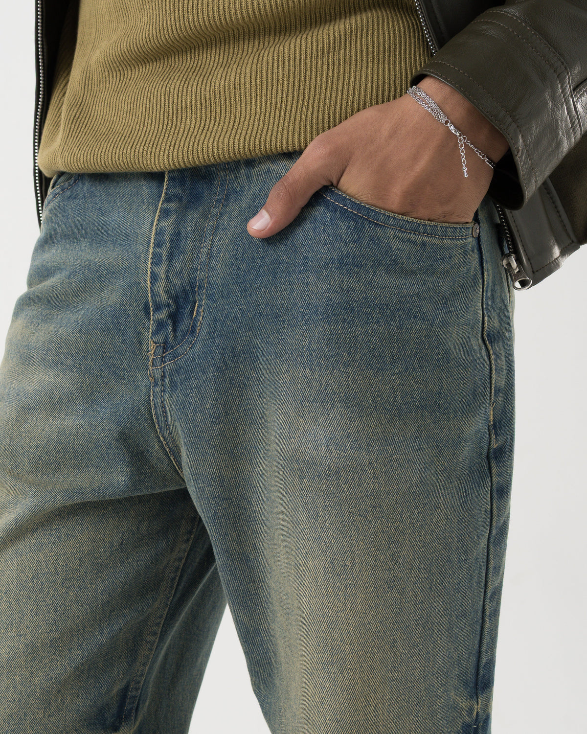 Vintage Bootcut Denim (Sun-faded Blue)