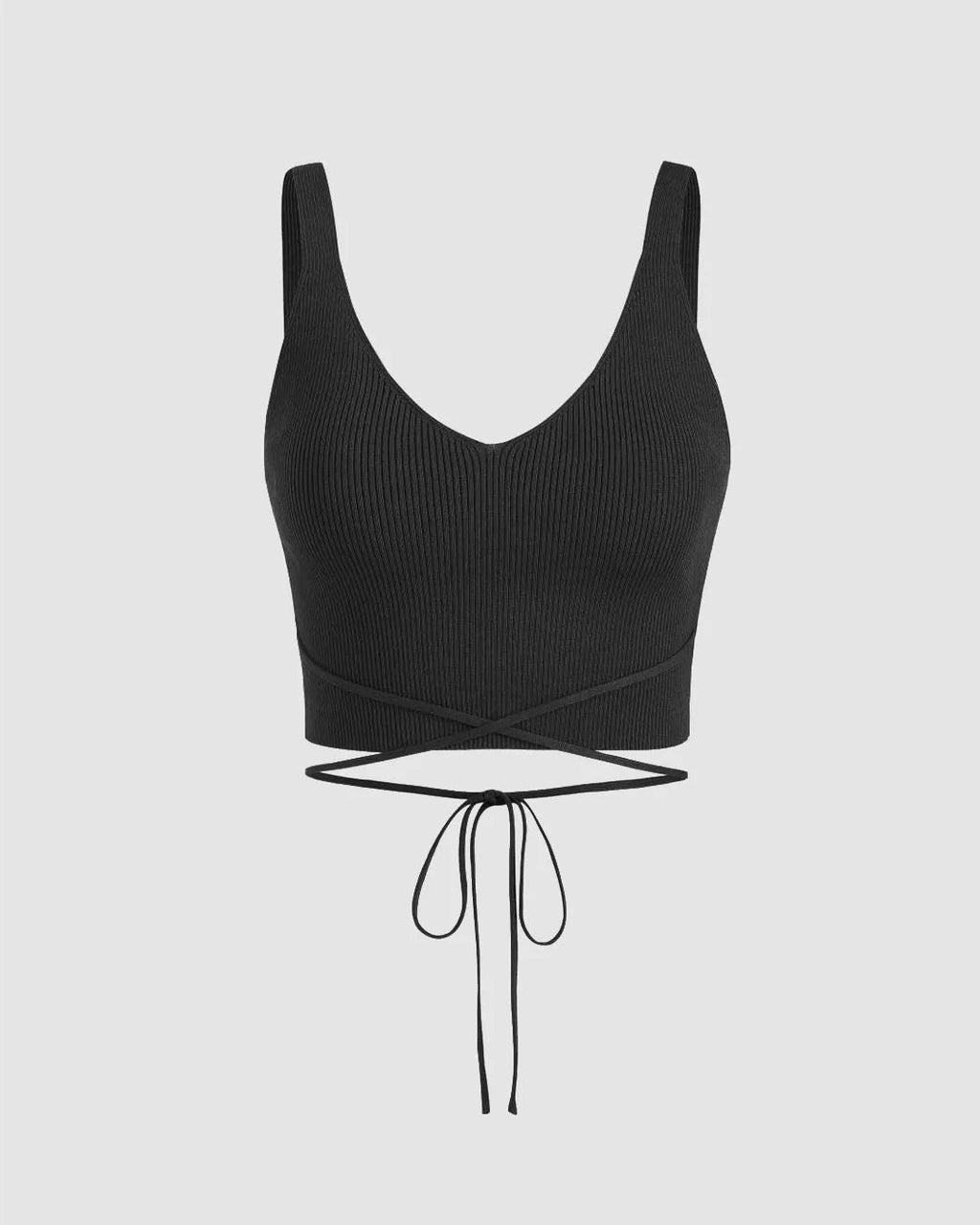 XS V-neck cropped top In Black CT98