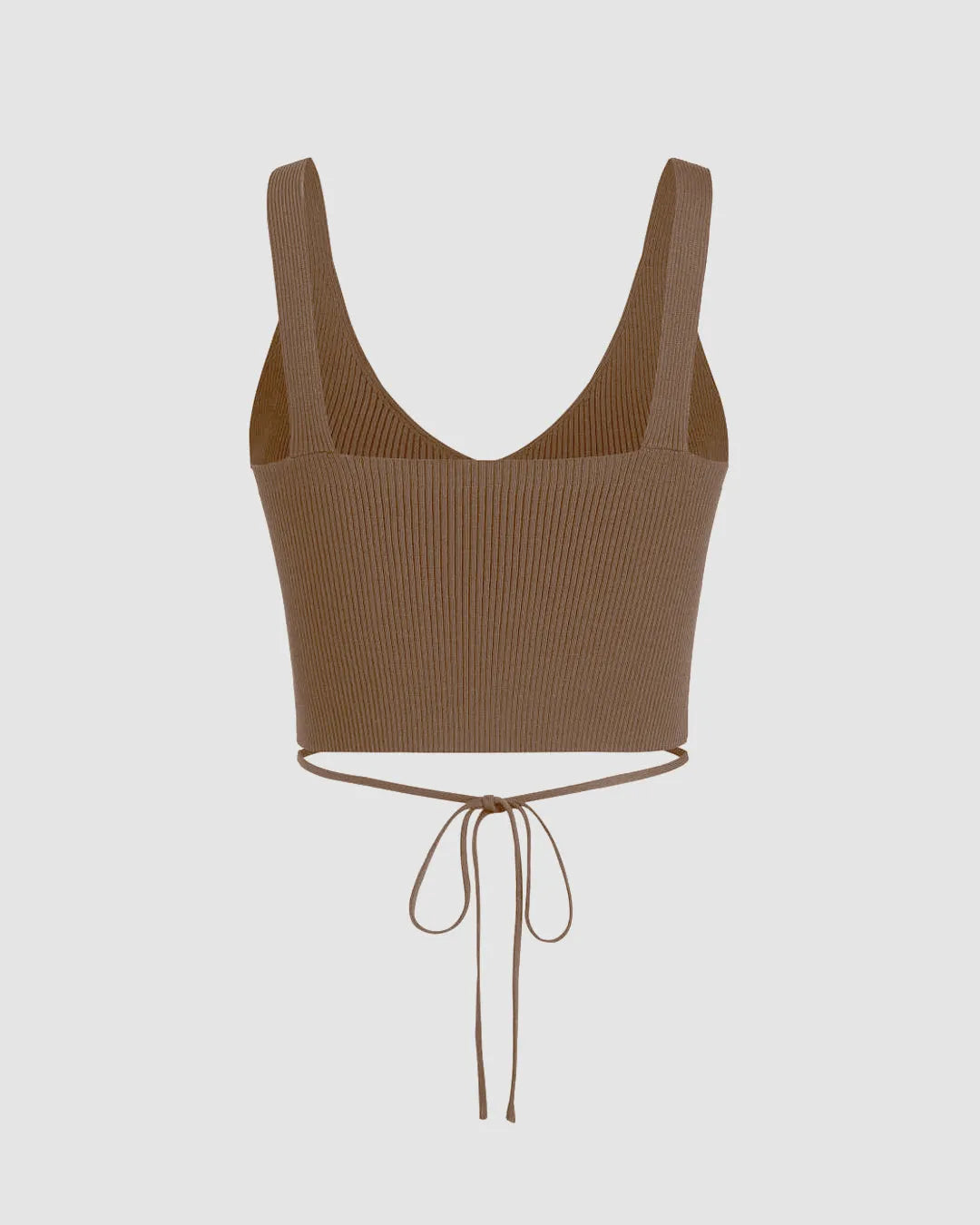 XS V-neck cropped top In Brown CT98