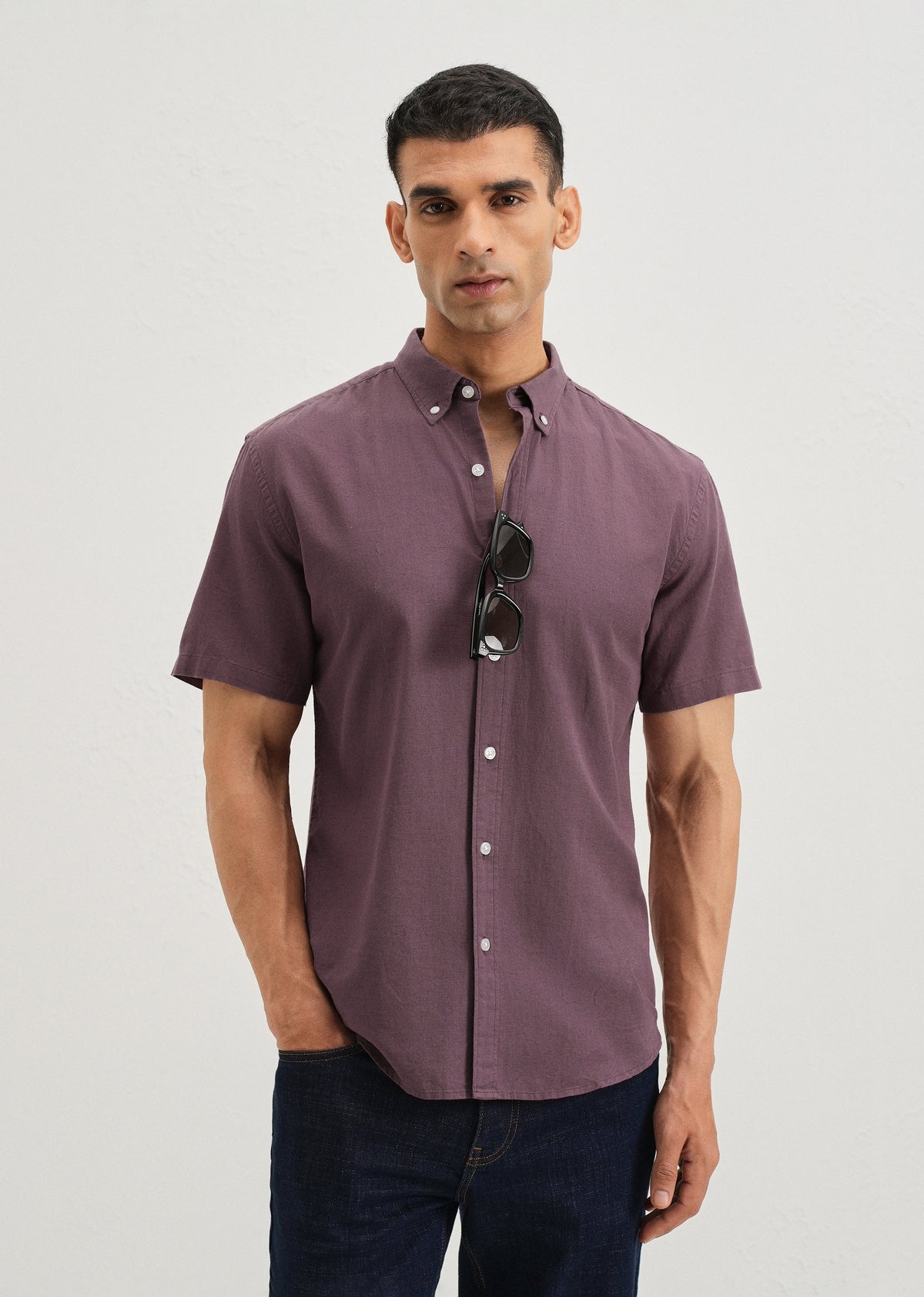 Violet Cotton Linen Shirt