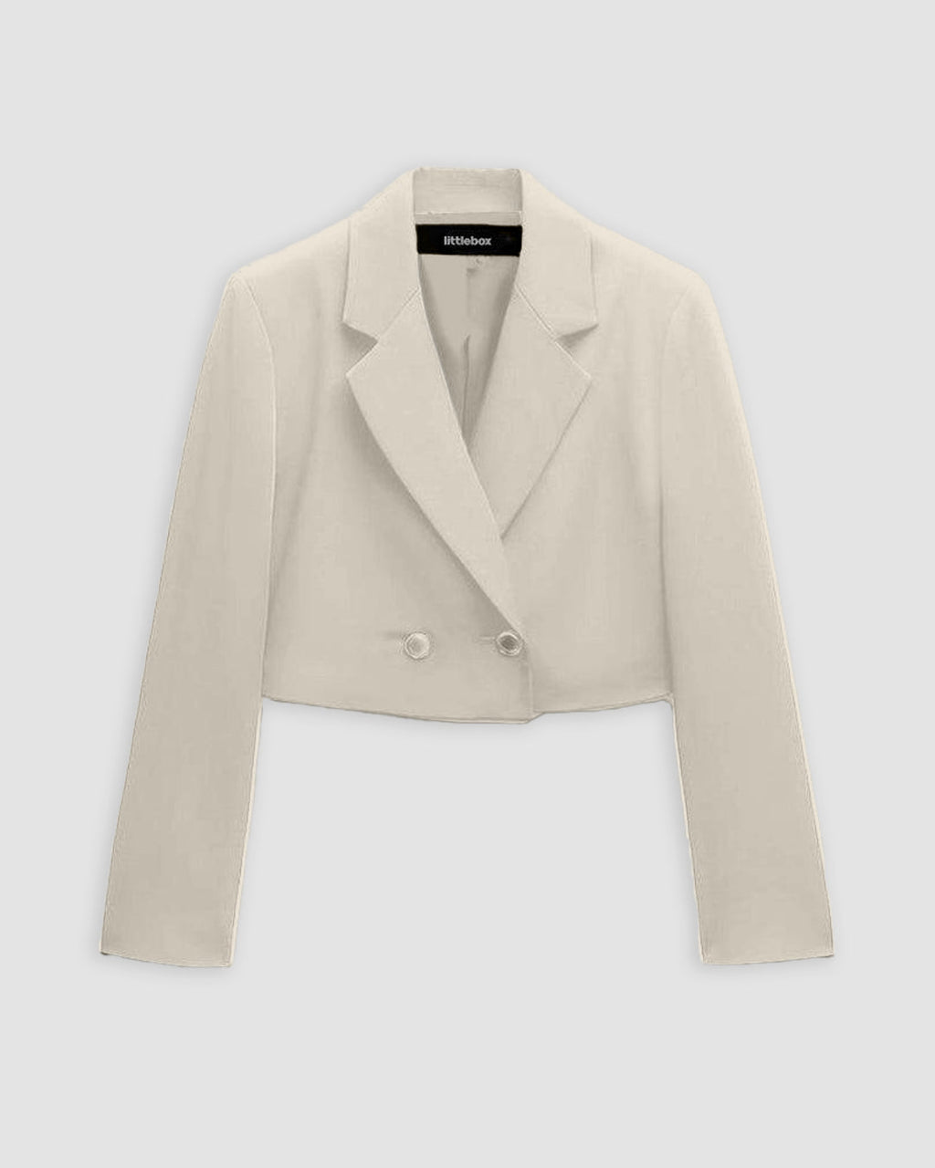 XS Double-Breasted Front Buttoned Blazer In Off-White CT98