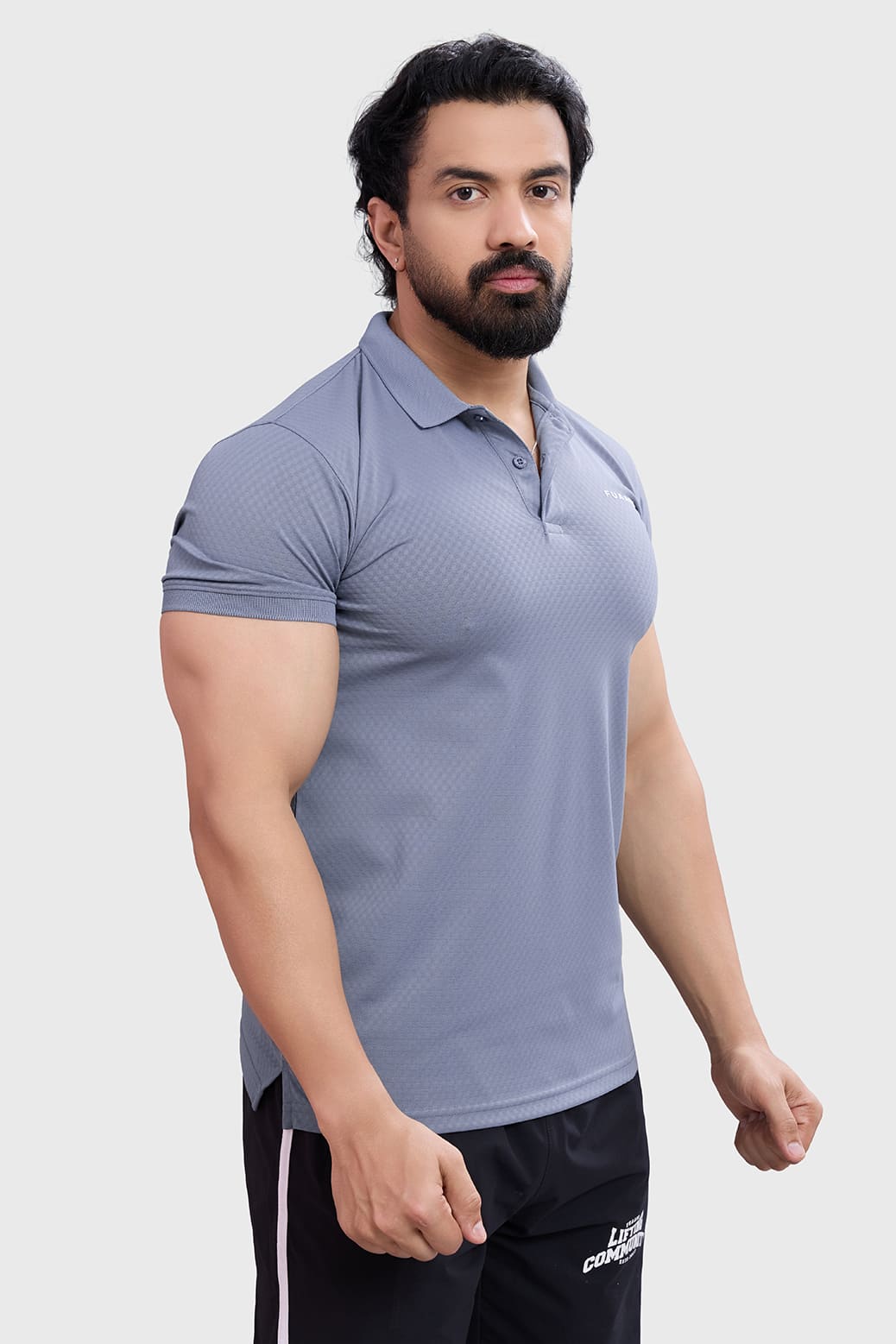 Wave Polo T-shirt Grey