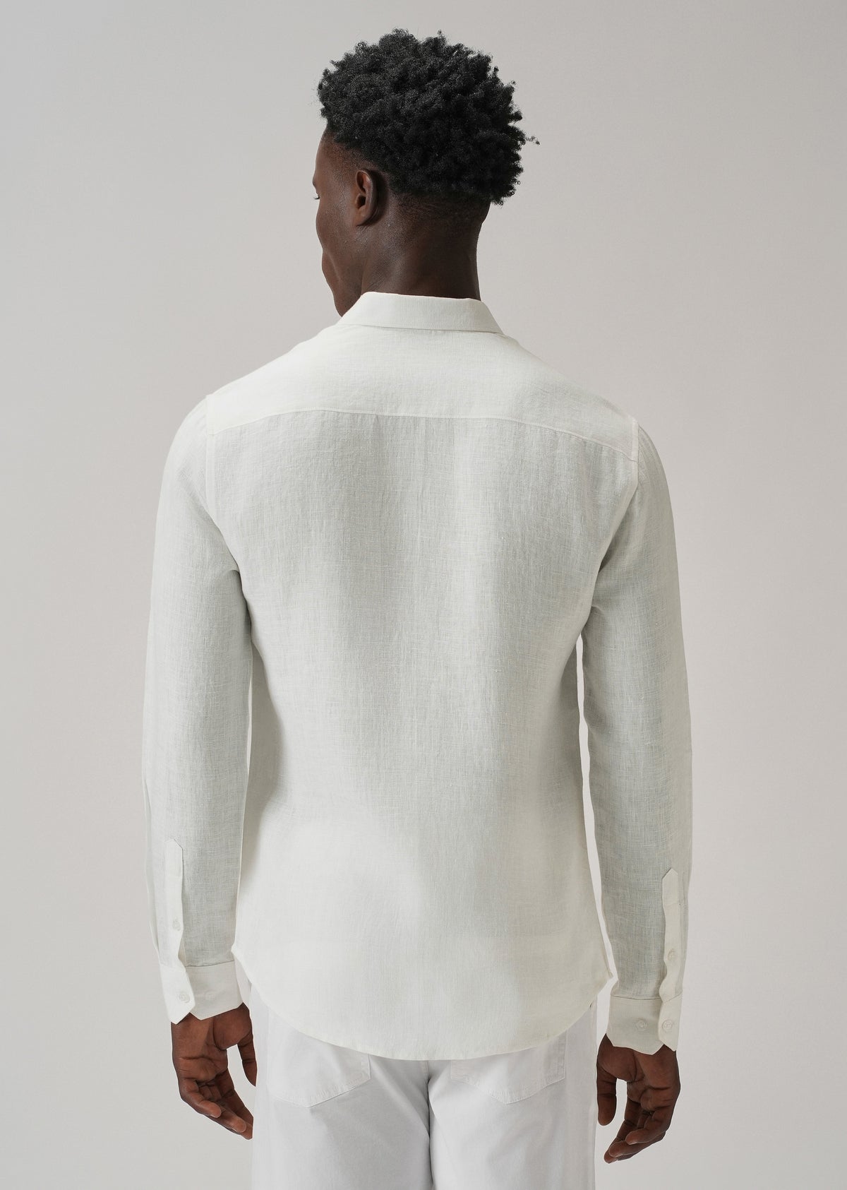 White Double Pocket 100% Pure Irish Linen Shirt