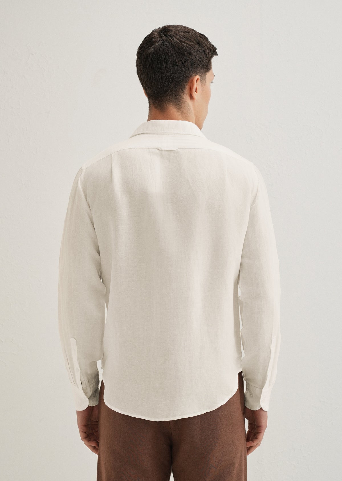White Plain Linen Viscose Shirt