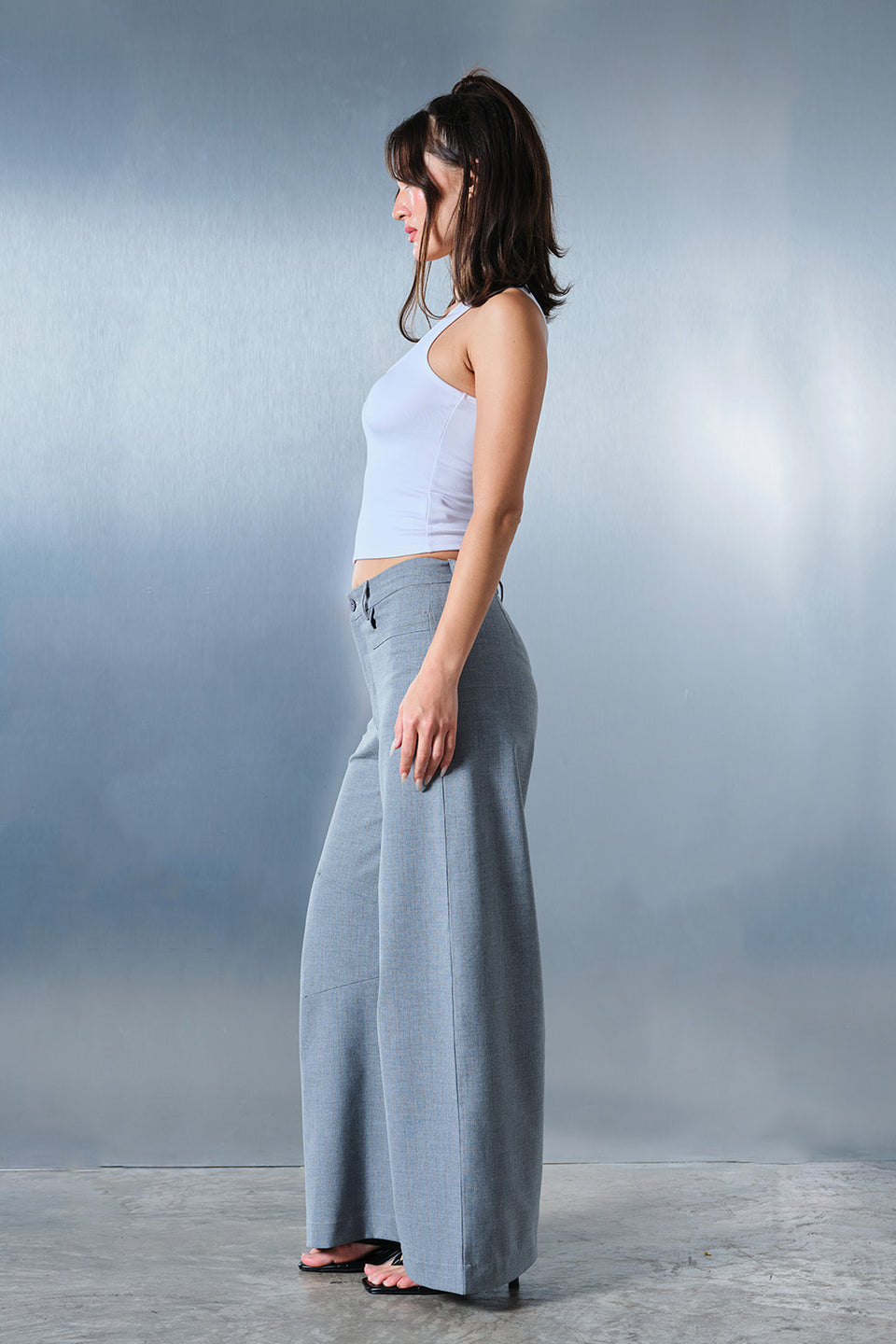 White Square Neck Tank TT65