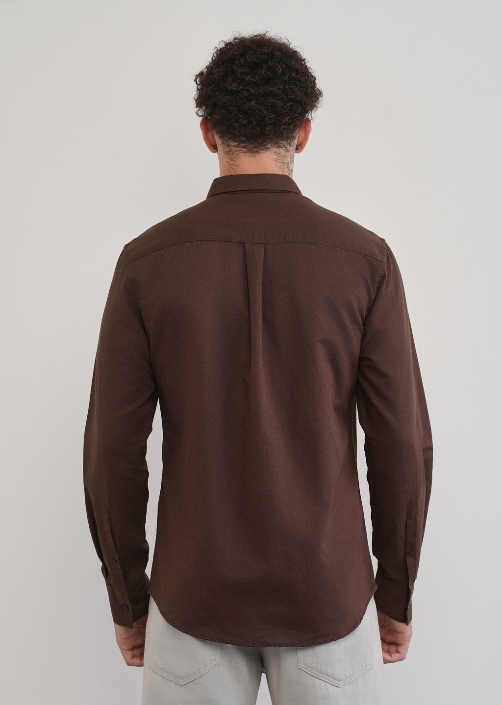Wine Cotton Linen Flap Pocket Shirt