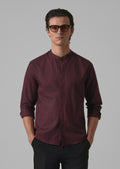 Wine Cotton Linen Shirt