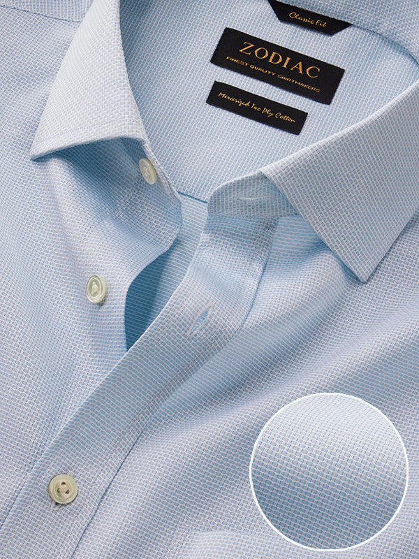 Matera Sky Solid Full Sleeve Single Cuff Classic Fit Classic Formal Two Ply Mercerized Cotton Shirt