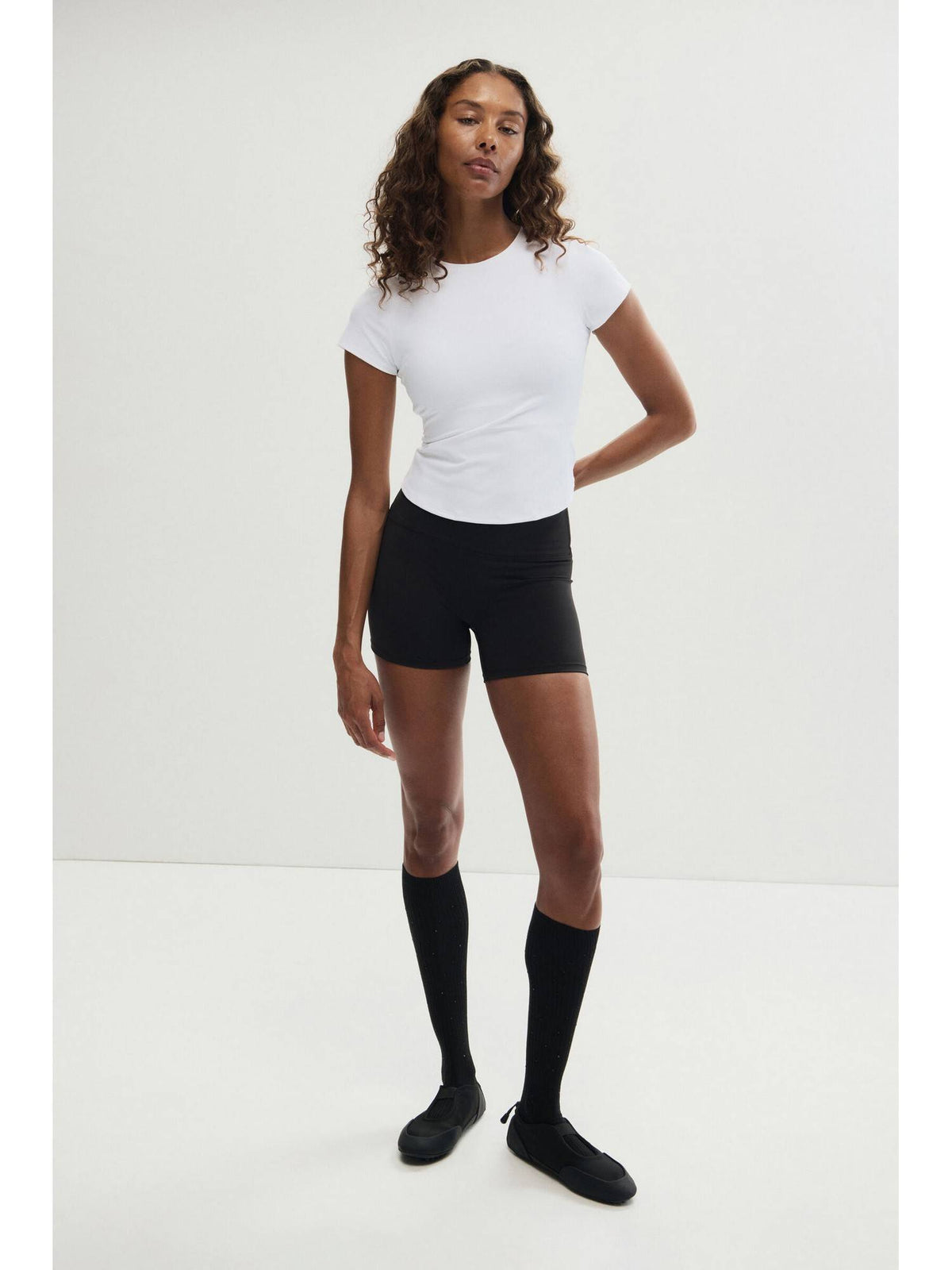 Women White Sports T-Shirt With Sculpt move | TT89 - view 1