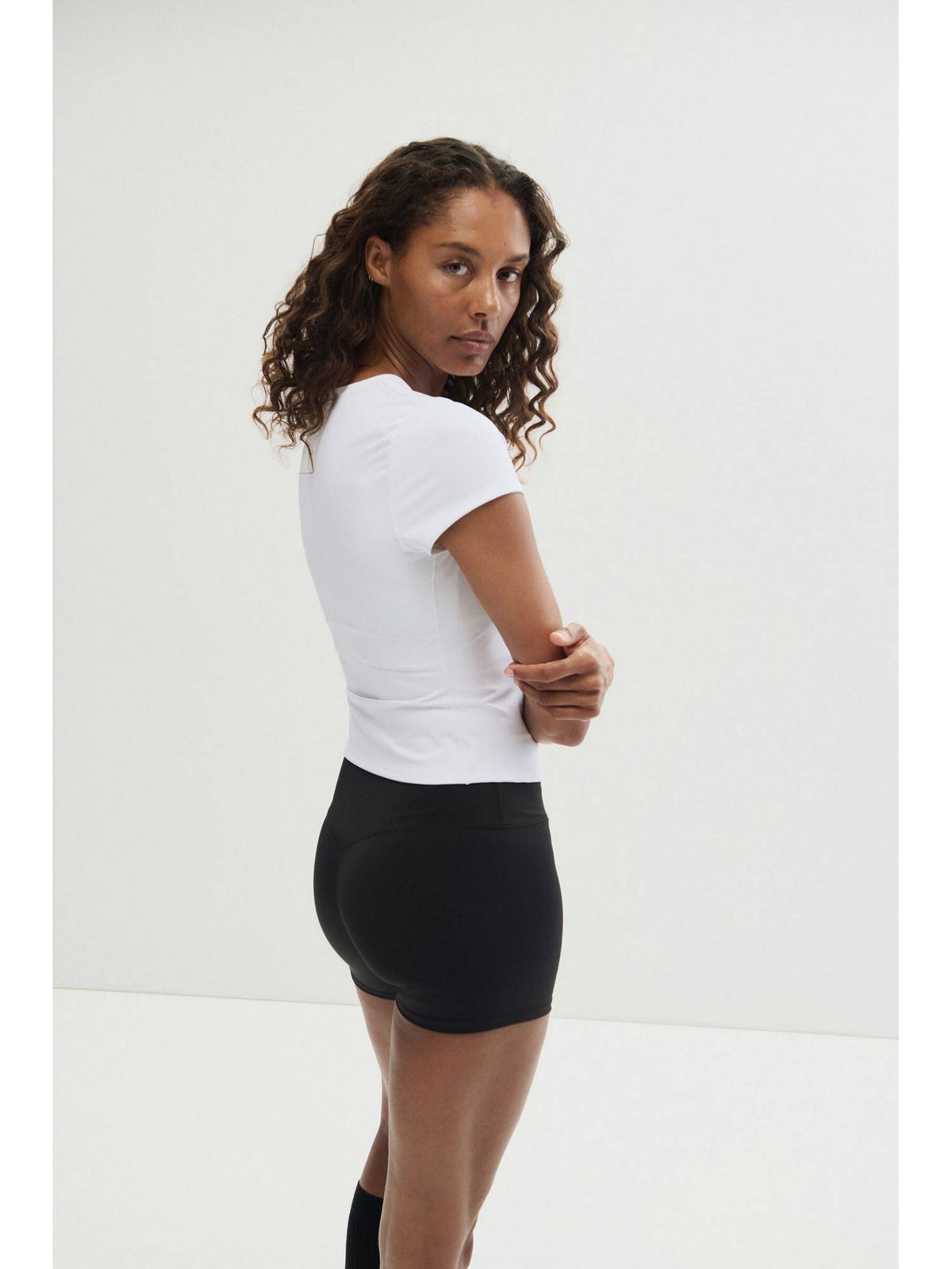 Women White Sports T-Shirt With Sculpt move | TT89 - view 3