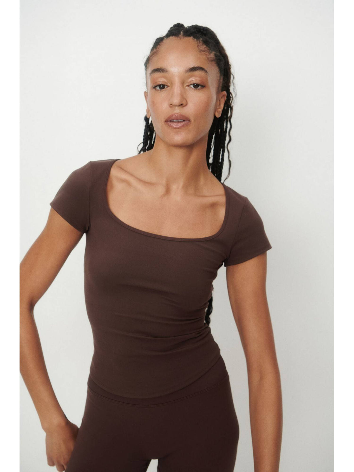 Women Brown Sports T-Shirt With Soft move | TT89 - view 1