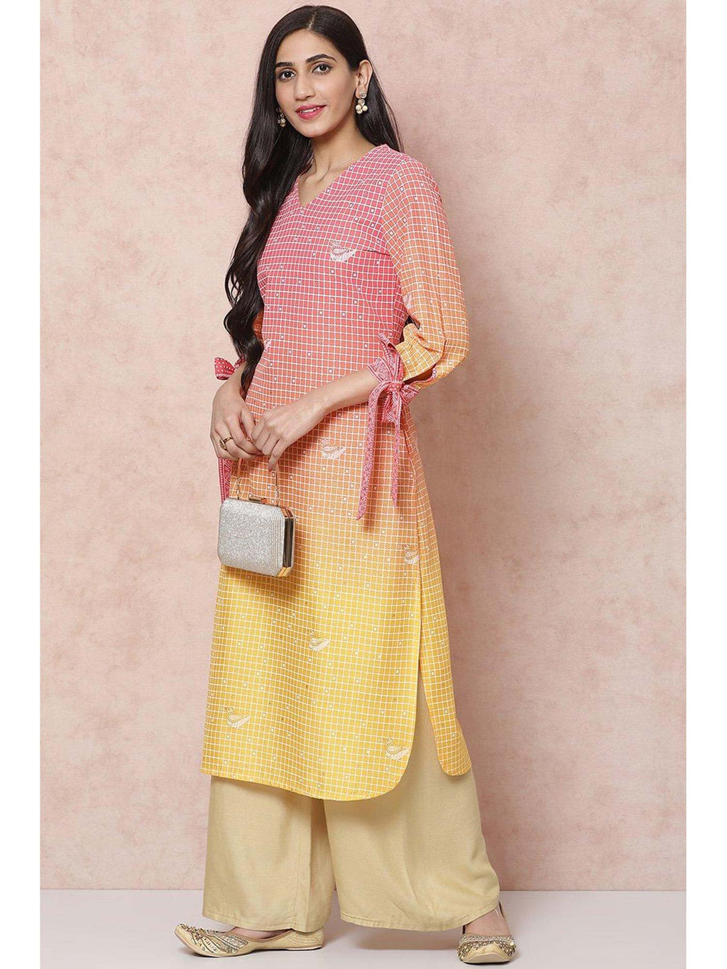 Yellow Viscose Rayon Straight Kurta | FY93 - view 6