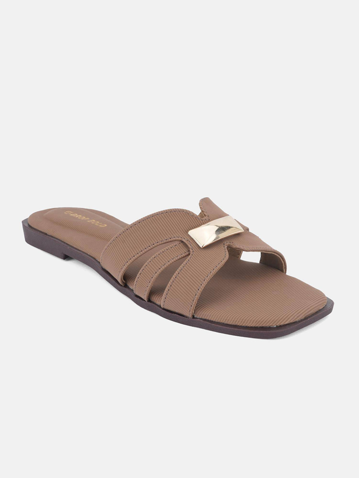 Brown Open Toe Comfort Flats for Women | F61 - view 4