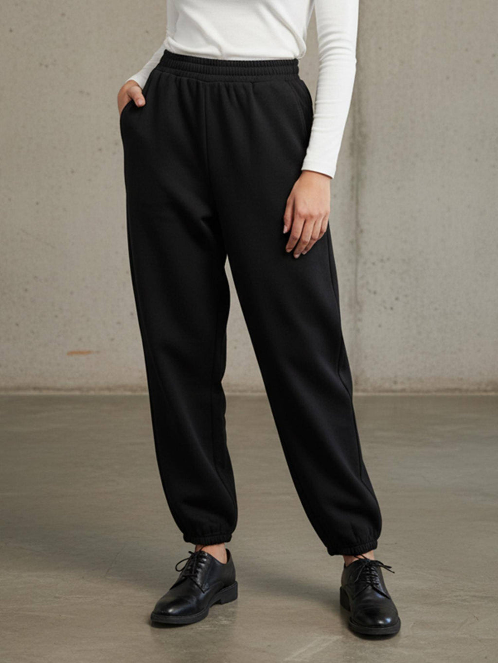 Black Solid Joggers | WJ89 - view 1