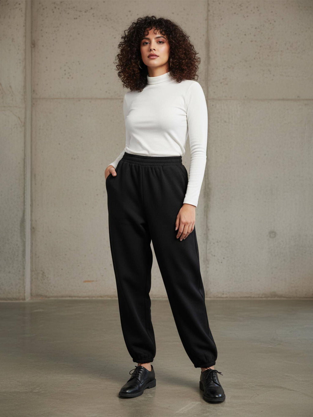 Black Solid Joggers | WJ89 - view 5