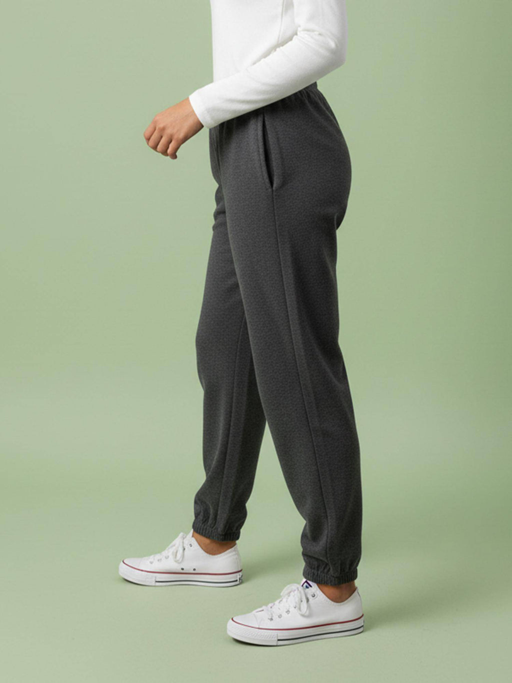 Grey Solid Joggers | WJ89 - view 4