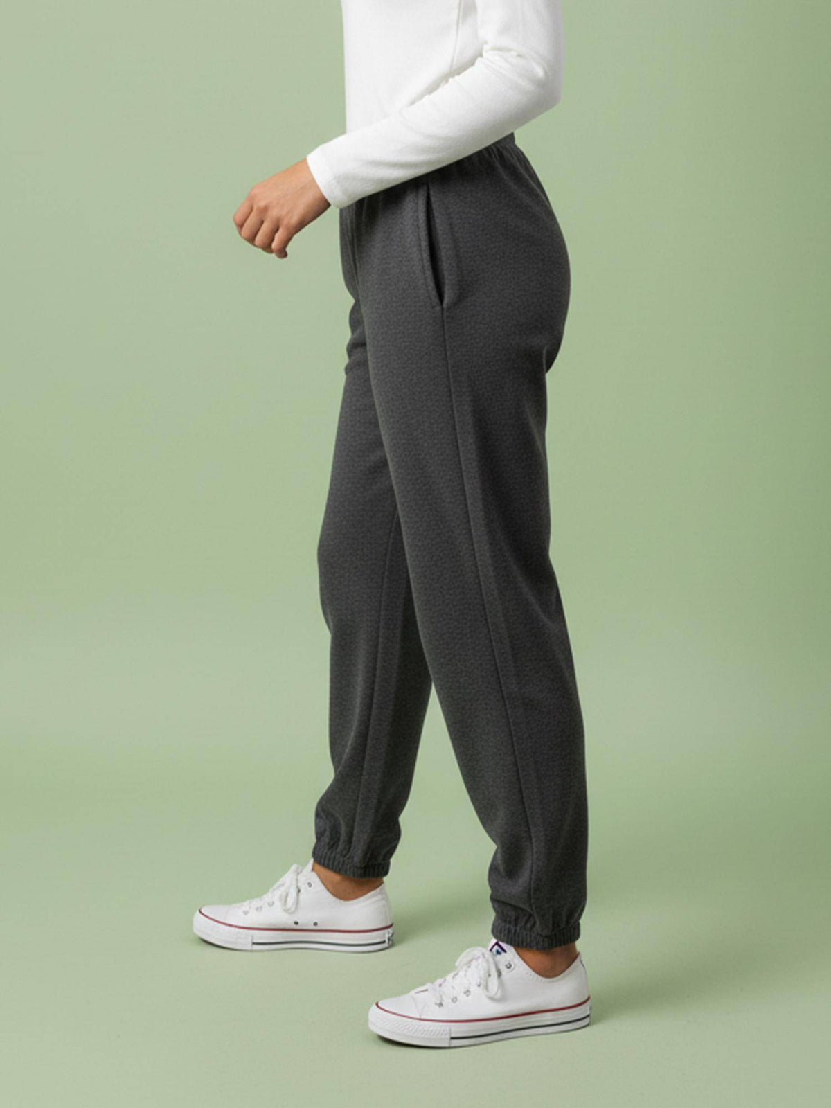 Grey Solid Joggers | WJ89 - view 4
