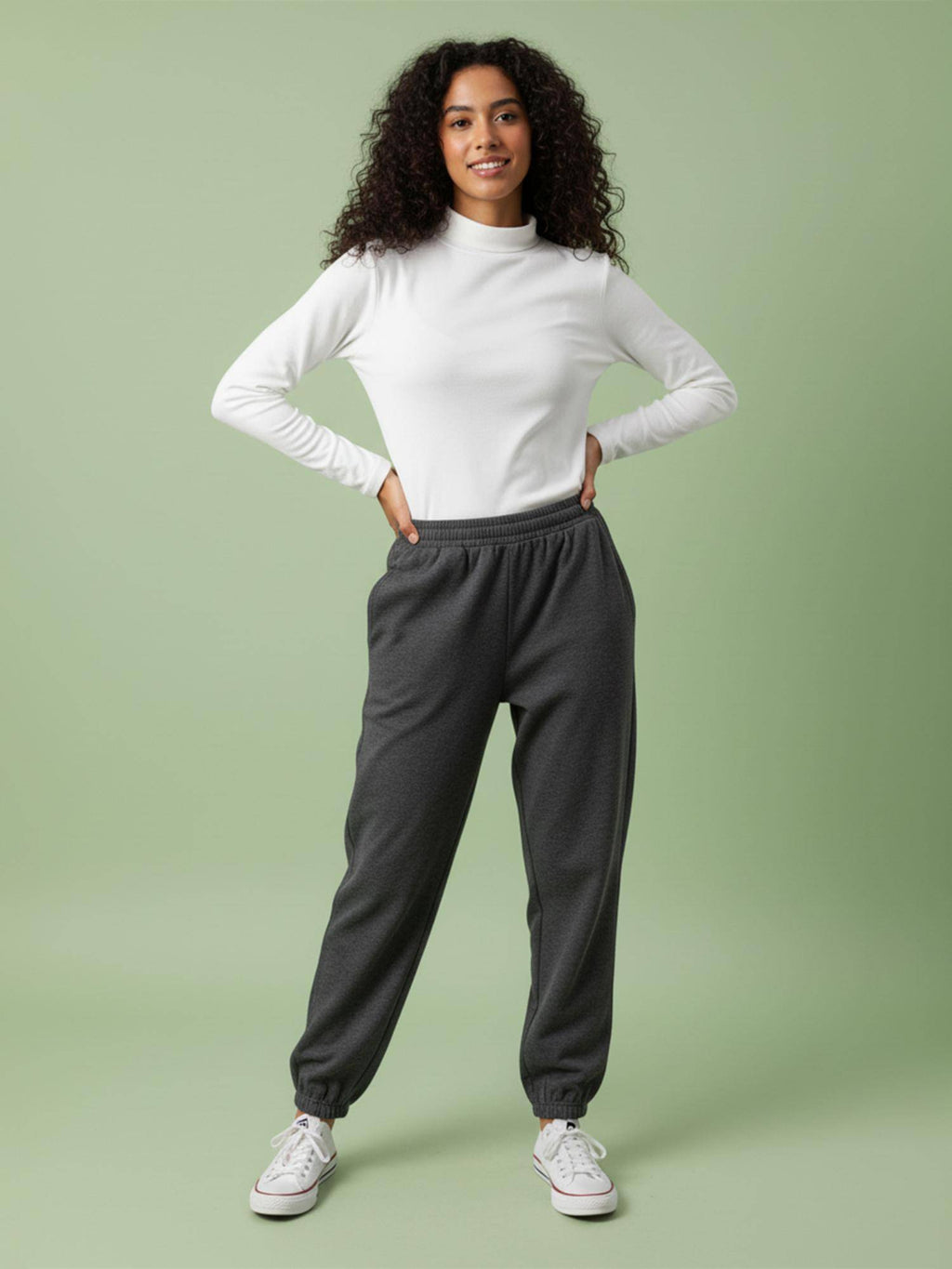 Grey Solid Joggers | WJ89 - view 5