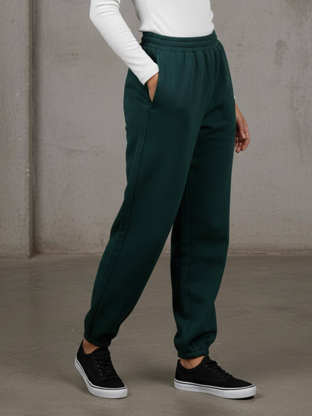 Green Solid Joggers | WJ89 - view 4