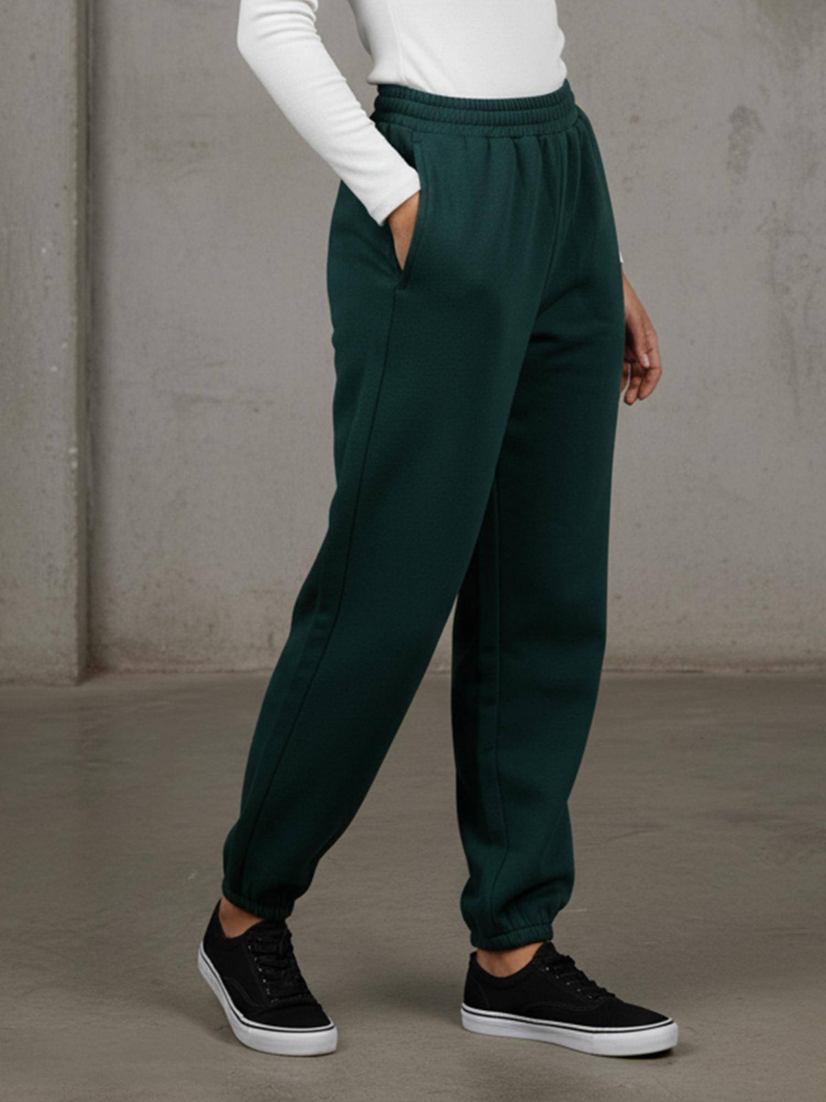 Green Solid Joggers | WJ89 - view 4