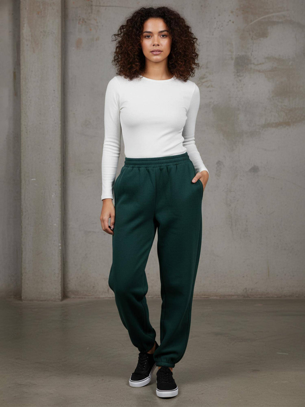 Green Solid Joggers | WJ89 - view 5