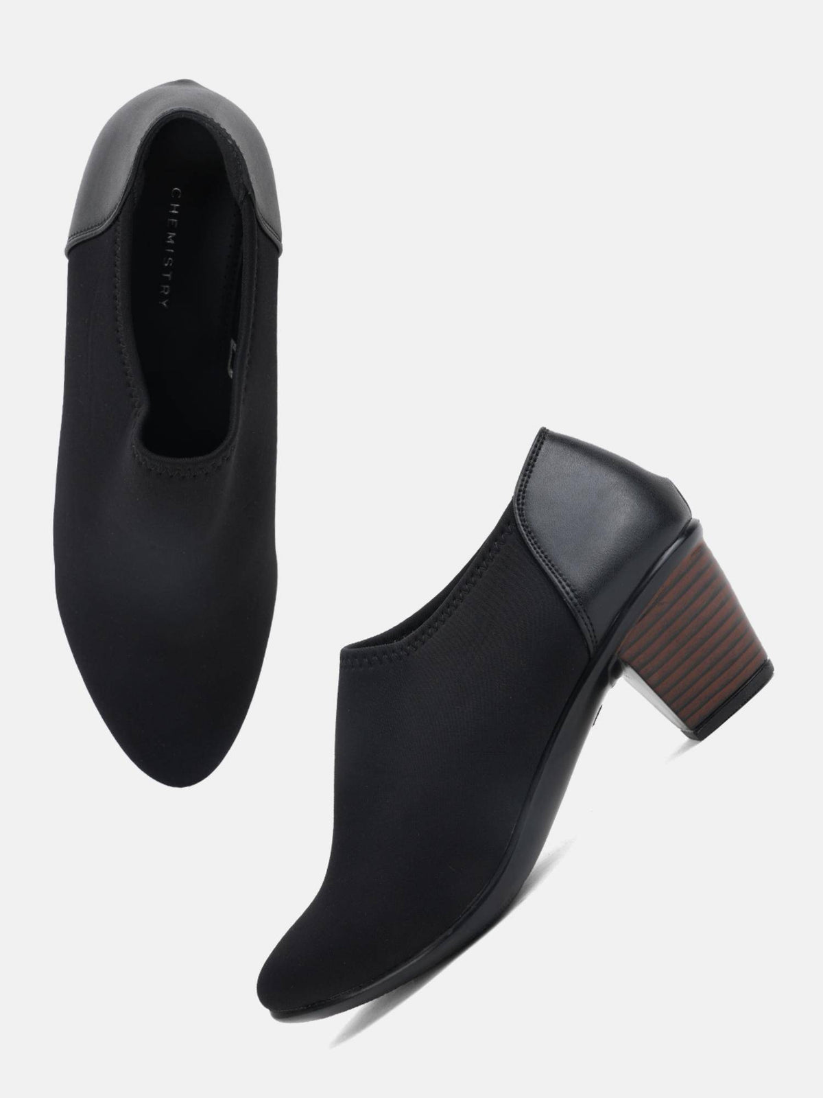 Comfortable Black Block Heels Casual Boots for Women | BT61 - view 2