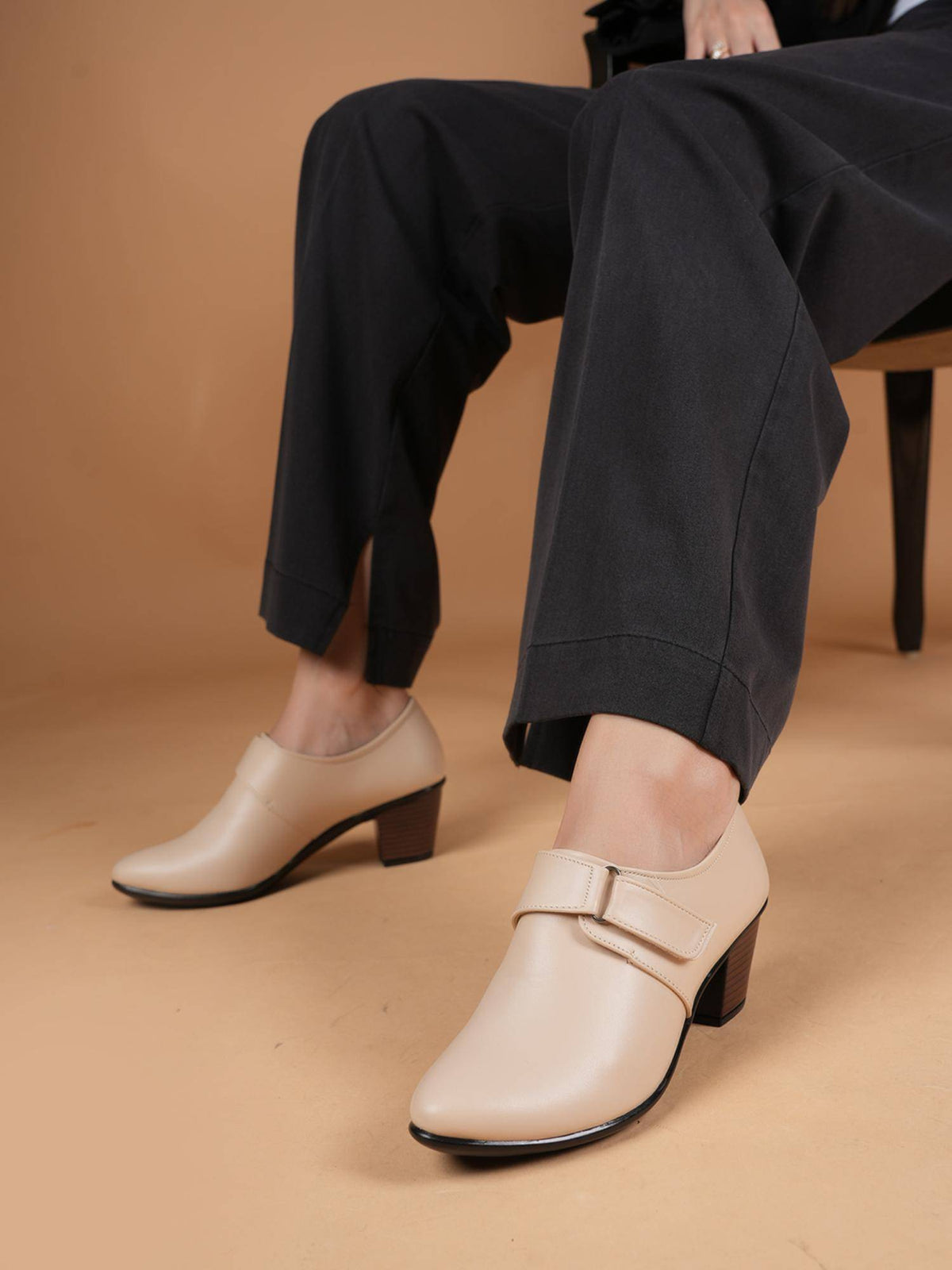 Comfortable Taupe Block Heels Casual Boots for Women | BT61 - view 8