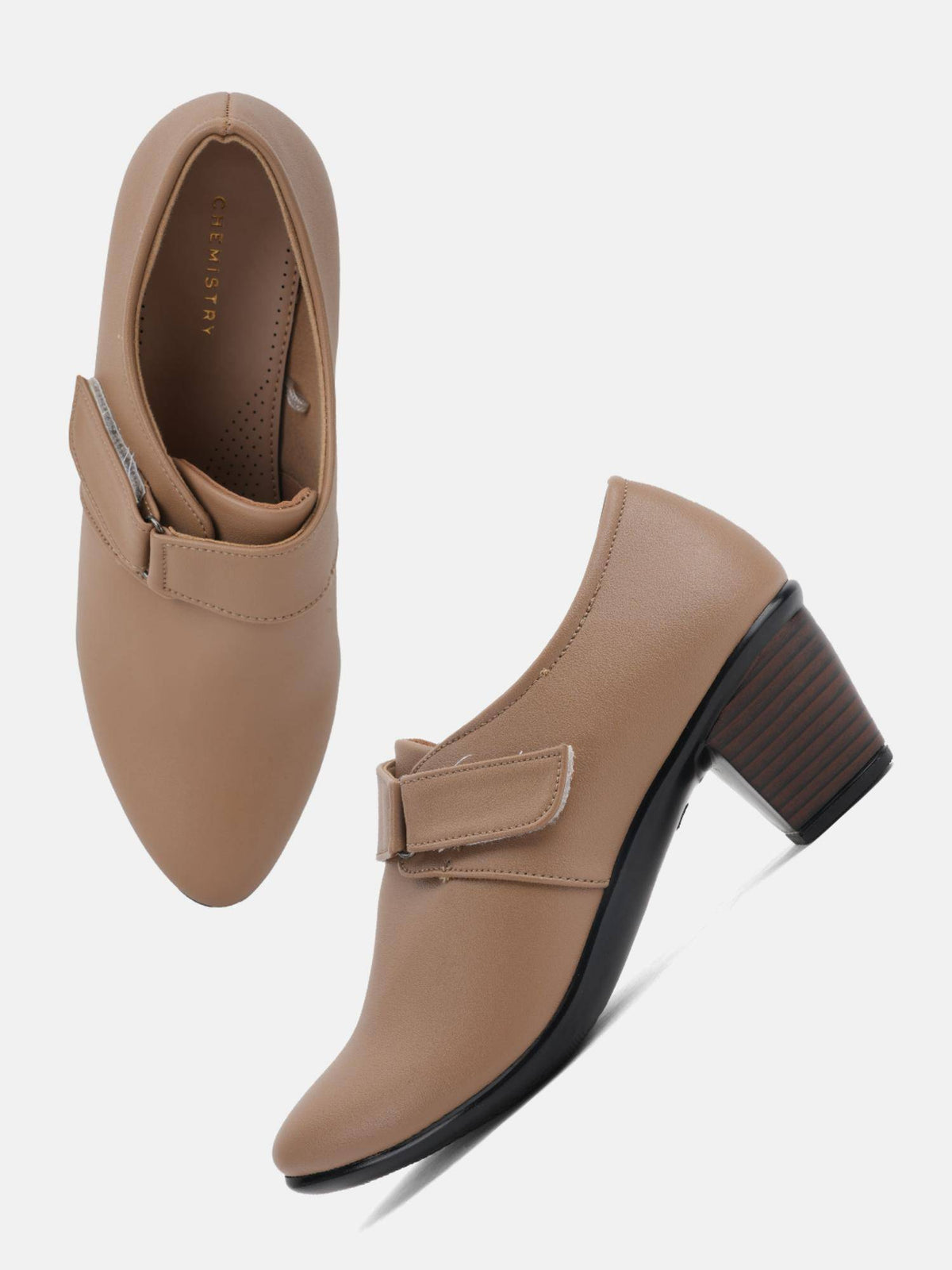 Comfortable Taupe Block Heels Casual Boots for Women | BT61 - view 2