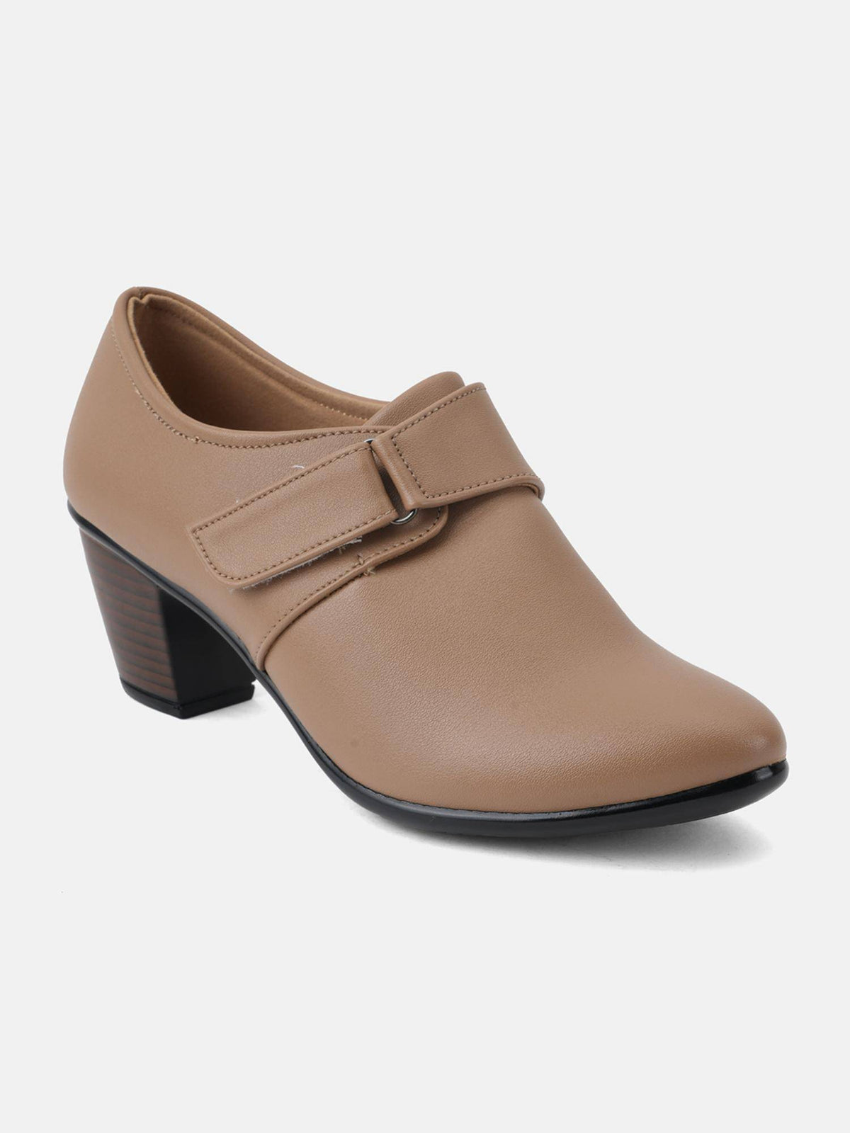 Comfortable Taupe Block Heels Casual Boots for Women | BT61 - view 3
